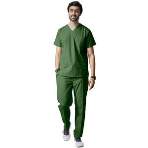 Conjunto de Uniforme Médico Personalizado de Algodón Transpirable de Doble Color para Hombre, Suave y Ligero con Cuello en V, de la Mejor Calidad para Hospitales - Product Image 1