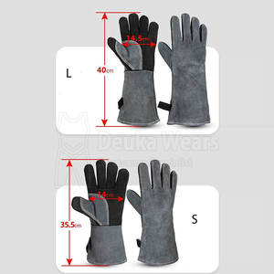 Gants de sécurité résistants à la chaleur, sur mesure, faible MOQ, avec doublure intérieure en polaire, gants de travail en cuir durables personnalisés pour soudeurs - Product Image 5