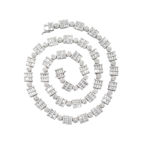 Chaîne de tennis unisexe en or blanc 14kt avec diamants cultivés en laboratoire VVS Clarity Bijoux en argent d'élégance personnalisés - Product Image 1