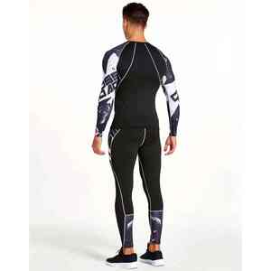 Ensemble de vêtements de sport à compression haute performance, chemise et legging pour l'entraînement, MMA, salle de sport, vêtements de sport pour hommes, chemises et pantalons de compression - Product Image 2
