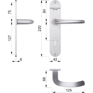 Juego de Placas de Puerta Langschildgarnitur Denver E1310Z/302 de Acero Inoxidable F69 PZ 72 mm en DIN Links/Rechts HOPPE para Uso Izquierdo/Derecho - Product Image 2