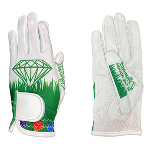 Sports de plein air hommes gants de golf en cuir de qualité supérieure anti-dérapant respirant réglable poignet personnalisé marque - Product Image 1