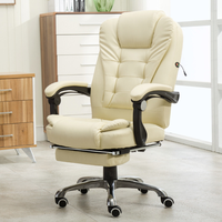 Chaise de bureau ergonomique en cuir avec repose-pieds, chaise de bureau robuste, Silla Oficina, mobilier de bureau, chaise de direction, Chaise Bureau