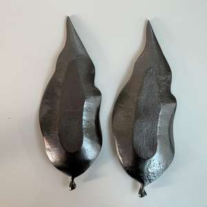 Bol à fruits secs et à collations pour mariage et fête en aluminium métallique fait à la main Ensemble de 2 avec finition nickel noir - Product Image 2