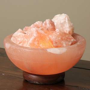 Handcrafted Himalayan <b>Crystal</b> <b>Salt</b> Bowl shape <b>Lamp</b> Carved Natural Flower Style for Home Wellness & Gift Decoration for Home Use - Product Image 2