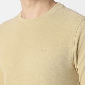 Nouveauté : Sweat-shirt homme col rond beige uni de haute qualité, en coton mélangé, personnalisable, au prix d'usine - Product Image 3