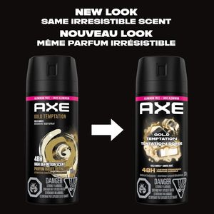 Déodorant corporel en spray AXE Gold Temptation Herbal unisexe, 0% d'alcool, protection longue durée contre les odeurs, ambre doré, sans aluminium, 113g - Product Image 5