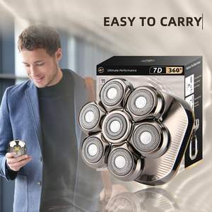 Rasoir Électrique à Écran LED Anti-Pincement, Technologie IPX7, Utilisation Humide/Sèche, pour Hommes Chauves, Inclut un Tondeuse Nez-Oreilles pour le Corps - Product Image 2