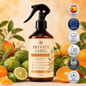 Spray Désodorisant à la Bergamote et à la Mandarine Marque Privée 300ml OEM |   Spray d'ambiance pour la maison |   Espagne UE - Product Image 1