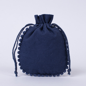 Contenedor de joyería con cordón de algodón azul marino de alta calidad, diseño indio hecho a mano, logotipo personalizable para embalaje de regalo - Product Image 2