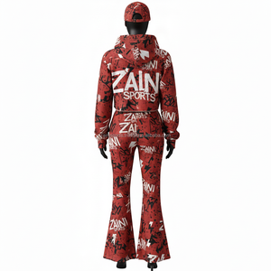 Chándal de Forro Polar de Poliéster de Alta Calidad para Mujer, 280 GSM, Cálido, Transpirable, Rojo, Estampado Completo, Logotipo Personalizado, Tallas Grandes - Product Image 2