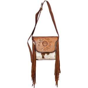 กระเป๋าสะพายข้างหนังแท้สำหรับผู้หญิงคุณภาพพรีเมี่ยมกระเป๋าสะพายข้างสไตล์โบฮีเมียนวินเทจสไตล์โบฮีเมียนสายเครื่องมือซิปเดี่ยวพู่ห้อยโพลีเอสเตอร์ - Product Image 1