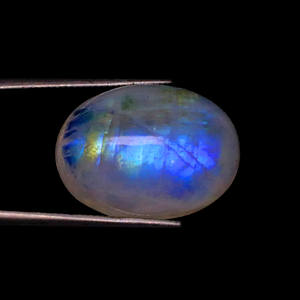 Hermoso cabujón ovalado de piedra lunar arcoíris blanco Natural de grado 100% piedras sueltas genuinas para joyería - Product Image 2