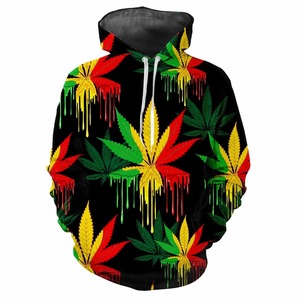 Sweat à capuche d'hiver pour hommes à la mode avec fleurs imprimées numériques et plantes décontracté à manches longues tissu épais en gros - Product Image 3