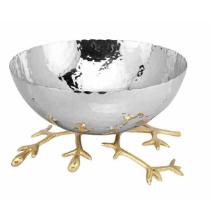 Hot Selling Silver Hammered Aluminium <b>Salad</b> <b>Serving</b> <b>Bowl</b> Minimalist Mixing <b>Bowl</b> Perfect for Housewarmings and Dinner Parties - Product Image 3