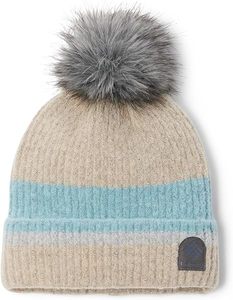 Wool Blend Womens Winter Knitted Beanie <b>Hat</b> with <b>Faux</b> <b>Fur</b> Pom, Warm Knit Skull Cap Beanie for Women Black - Product Image 6