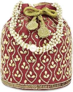 กระเป๋าปักลายหินแบบ Gota Works สำหรับเจ้าสาว ชุดแต่งงาน กระเป๋าถือเข้าชุด แฟชั่นทันสมัย สีสันตามสั่ง - Product Image 6