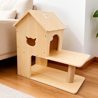 Arbre à chat de luxe en bois durable et écologique, grand format, avec griffoir et plateforme de observation pour chats d'intérieur, personnalisable OEM