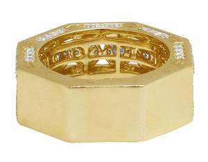 Octagon Frame Mens <b>Ring</b> <b>Crafted</b> in 10K Gold Iced Out with Lab Grown Diamonds Luxury Hip Hop Statement Jewelry - Product Image 5
