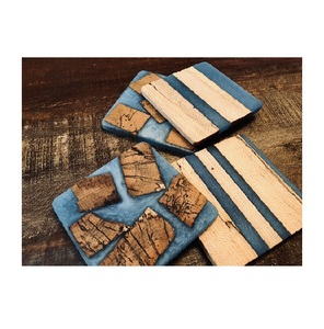 Sous-verres en bois et résine de qualité supérieure pour boissons Sous-verres carrés pour tasse de Table Tasses à bière Tapis et tampons Vaisselle Sous-verres Sublimation Liège - Product Image 5