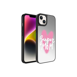Netzy Luxury Mirror Patterned Case for iPhone 14 Plus Shockproof Silicone Cover Camera Protection Super Mom <b>XR</b> 11Pro - Product Image 1