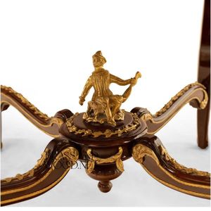 Mesa de Entrada Clásica de Lujo con Tapa de Mármol, Latón y Madera - Product Image 6