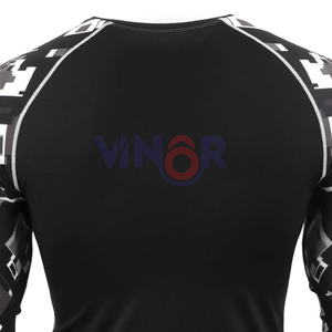 OEM ODM Services Hombres Slim Fit Rash Guard Manga larga Transpirable Spandex Material de poliéster Tamaño adulto Anti-UV en venta - Product Image 6