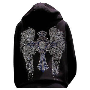 Femmes à la mode strass sweats à capuche en gros mode sweats avec Logo personnalisé 2025 nouveau Design - Product Image 2