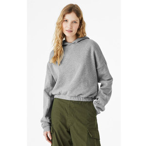 Bella + Canvas MUJER CINCHED BOTTOM HOODIE FWD Moda sudaderas con capucha y sudaderas de mujer de gran tamaño personalizado clásico Transpirable - Product Image 3