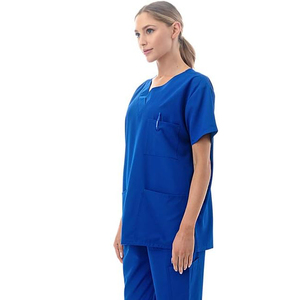 Hanes Femme Scrubs Healthcare Top Nouvelle Arrivée Chemise en toile extensible évacuant l'humidité avec panneaux latéraux côtelés - Product Image 3