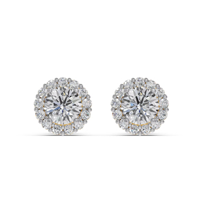 Boucles d'oreilles clous en diamant de laboratoire de qualité supérieure 1,38 carat, clarté VS1, taille brillant, or massif 14K, certifiées IGI, élégantes, style indien - Product Image 1