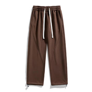 Custom French Terry Fleece Jogger Track <b>Pants</b> Men's Casual Track Patchwork Elastic Waistband Flare Sweat <b>Pants</b> Men - Product Image 4