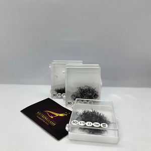 Extensiones de Pestañas de Cachemira con Base Puntiaguda 3D, Abanicos de Volumen Premontados de Tallo Corto, Bandejas de Pestañas Suaves de PBT con Aspecto Natural, Caja con Logotipo Personalizado - Product Image 1