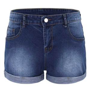 Shorts de Mezclilla de Cintura Alta para Mujer, 100% Mezclilla, Estilo Desgastado, para la Moda de Verano, Shorts para Hombre - Product Image 1