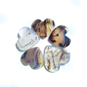 Piedras preciosas naturales en forma de corazón de ágata Montana multicolor de alto grado hechas a mano para manualidades y fabricación de joyas piedras preciosas sueltas - Product Image 4