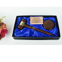 AYAANS Ensemble de marteau en bois et de blocs sonores fabriqués à la main Décorations de table de style artistique pour les juges Emballage de boîte-cadeau