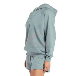 ชุดเซ็ตเสื้อฮู้ดดี้และกางเกงขาสั้นสองชิ้นสำหรับผู้หญิง สไตล์ลำลอง ชุดฮู้ดดี้และกางเกงขาสั้นสำหรับผู้หญิง สไตล์สตรีท ชุดฤดูร้อน - Product Image 2