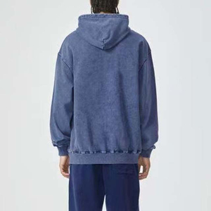 Sudadera con Capucha Holgada de Estilo Urbano, Lavado Ácido, Talla Grande para Hombre - Product Image 3