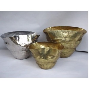 Jarrón de mesa moderno, latón y plata, acabado rugoso, jarrón de Metal de aluminio fundido, elegante Decoración de mesa para el hogar, artesanías decorativas de Metal - Product Image 4