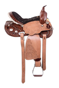 Selle Western en cuir véritable de qualité supérieure pour les courses de barils et l'équitation - Product Image 3