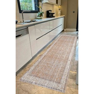 Tapis turc imprimé floral : Décoration moderne pour salon de style farmhouse, tapis fin non tissé - Product Image 3