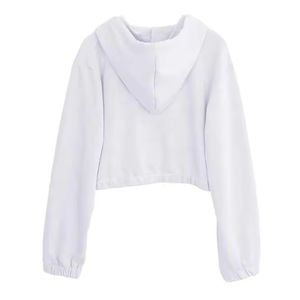 Sudadera Corta de Invierno para Mujer, de Alta Calidad, Color Sólido, Informal, Holgada, con Hombros Caídos, Personalizada, 100% Algodón, Estilo Urbano - Product Image 3