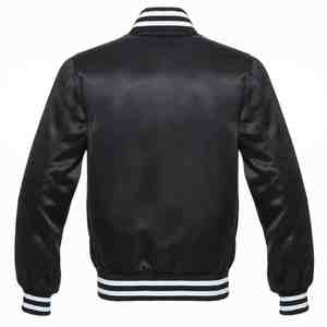 Chaqueta Universitaria de Satén de Alta Calidad con Logotipo Personalizado, Chaquetas Universitarias para Hombre al por Mayor, Chaqueta de Béisbol Varsity Lisa para Hombre - Product Image 3