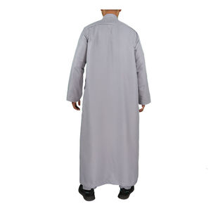 Robe musulmane à manches longues pour Eid/Ramadan Thobe pour hommes teints en couleur unie islamique - Product Image 2