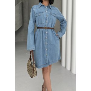 Chemise longue boutonnée 6102 - Bleu moyen - Product Image 2