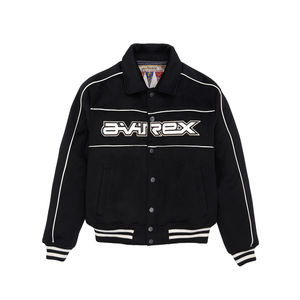 Proveedor OEM, chaquetas universitarias personalizadas, cuello de punto acanalado, botón a presión, Interior suave, ideal para uniformes informales y de equipo - Product Image 1