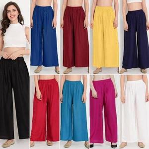 Women's Casual Plazzo Pants Trousers Solid Color Elastic Waist Ruffle Drawstring High Waist Loose Wide Leg Breathable Fashion - Product Image 6