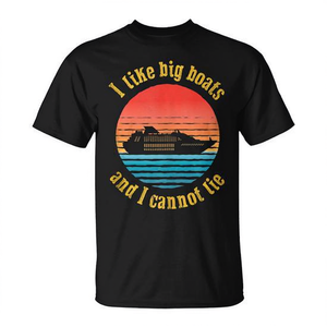Camiseta Vintage I Like Big Boats And I Cannot Lie Cruise, unisex para adultos, manga corta, algodón, serigrafía, suave - Product Image 3