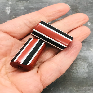 Venta al por mayor a granel grandes rayas ovaladas Chevron Rosetta cuentas de cristal de Murano raras joyería de cristal veneciano que hace diseños creativos - Product Image 4