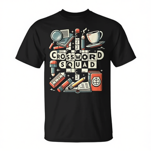 T-shirt promotionnel Crossword Squad pour les passionnés de puzzles de mots croisés - Product Image 2